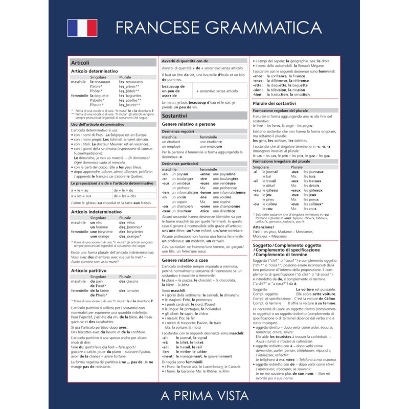 SCHEDA A PRIMA VISTA: FRANCESE GRAMMATICA - Logosedizioni